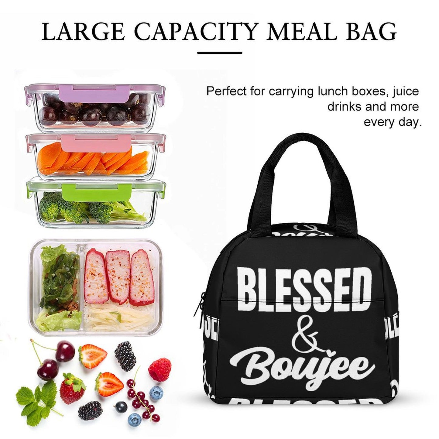 Blessed and Boujee Insulated Meal Bag Insulated meal bag